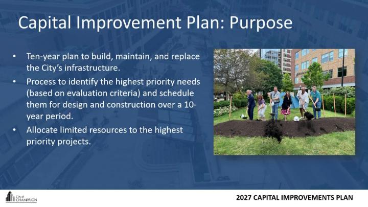 Presentation Slide about the purpose of the Capital Improvement Plan
