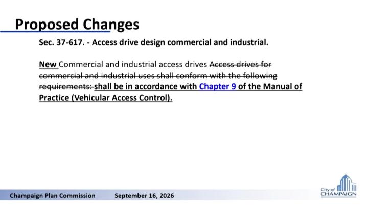 PowerPoint graphic describing proposed changes